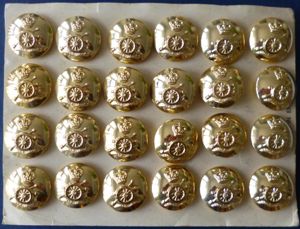 Royal Artillery Set of 24 Staybrite Queen's crown Buttons, 25mm …