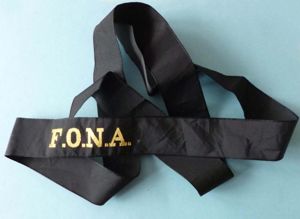 Royal Navy Flag Officer Naval Aviation 'F.O.N.A.' Ratings Cap-tally.