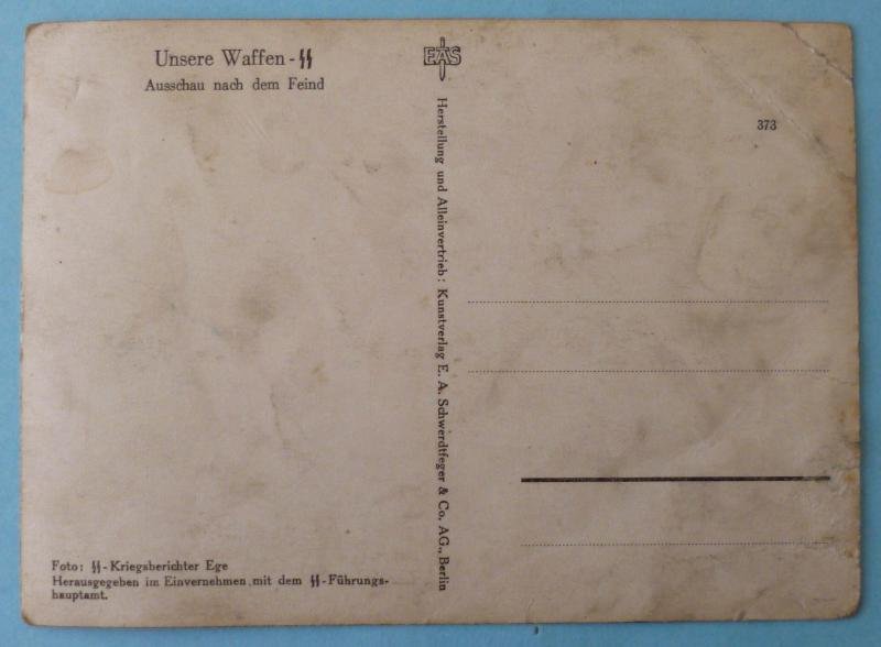 Third Reich : Postcard from the 'Unsere Waffen-SS' Series - 'Ausschau nach dem Feind'. — image 2