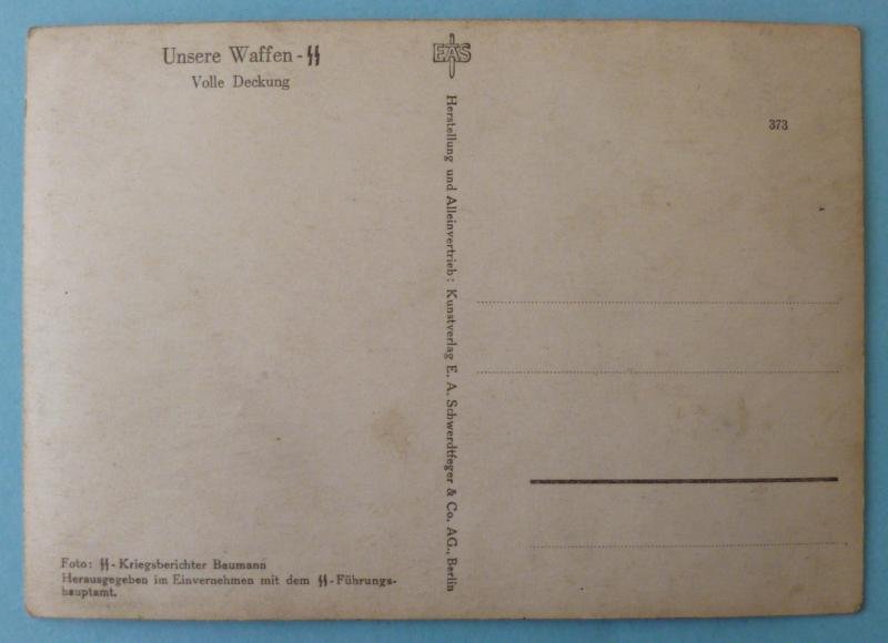 Third Reich : Postcard from the 'Unsere Waffen-SS' Series - 'Volle Deckung'. — image 2