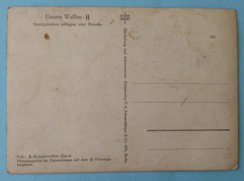 Third Reich : Postcard from the 'Unsere Waffen-SS' Series - 'Sturmpioniere schlagen eine Bresche'.'. — image 2