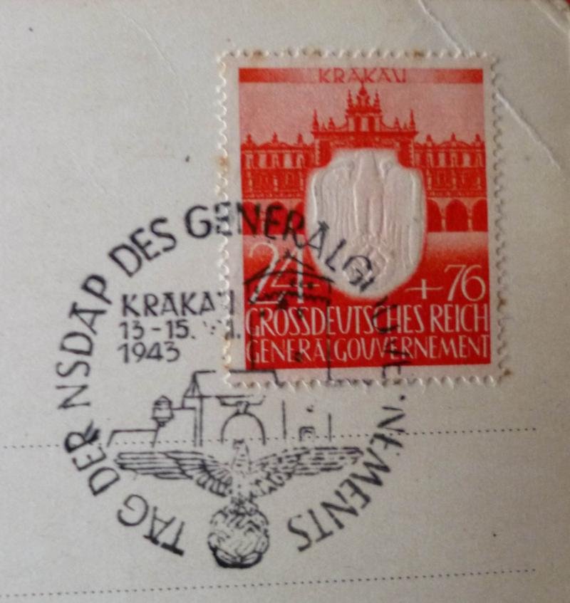 Third Reich : Wartime Propaganda Postcard issued for the Day of the NSDAP in the Generalgouvernement, 1943. — image 3