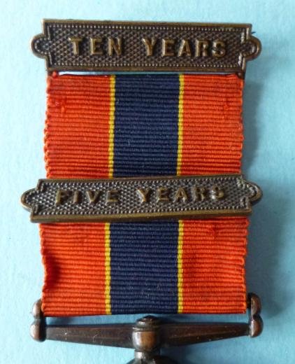National Fire Brigades Association Long Service Bronze Medal for 10 Years Service together with a 5 Year Clasp. — image 2