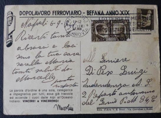 Italy : Fascist Italian Picture Postcard of Benito Mussolini. — image 2