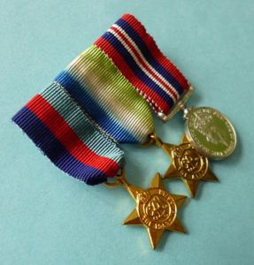 WW2 Mounted Trio of Miniature Medals.