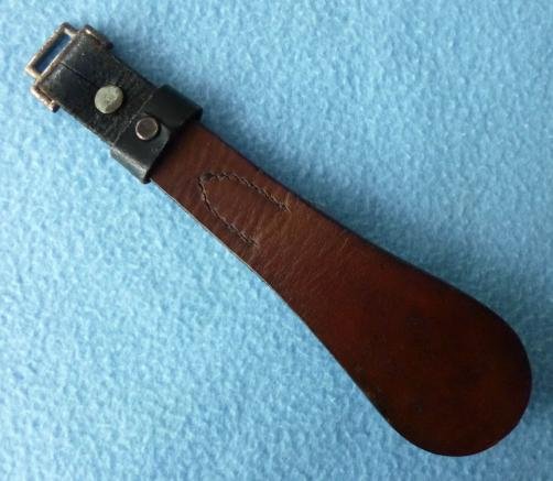 Third Reich : Black Leather Tear-drop Sword hanger with Nickel-plated Fittings. — image 2