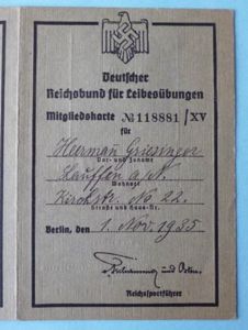 Third Reich : Membership Card for the Deutscher Reichsbund für …