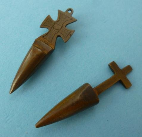 Imperial : A Pair of WW1 German Amulets made from Allied Bullets — image 3