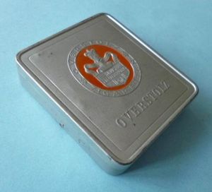 Third Reich : Overstolz Zigaretten Titled Aluminium Box as issued …