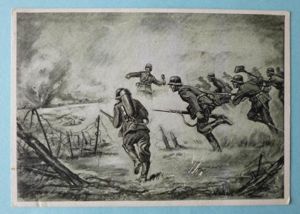 Third Reich : Black & White Picture-postcard Drawing of an …