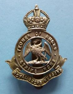 Royal Buckinghamshire Hussars King's Crown Cap-badge.