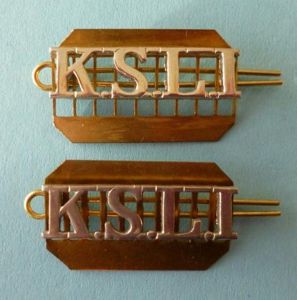 King's Shropshire Light Infantry Pair of 'K.S.L.I.' Chrome-plated Shoulder-titles.