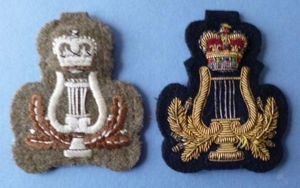 Army Bandmaster & Musicians Queen's crown Armbadges.