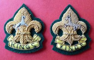 Matched Pair of King's Regiment Officers' Mess-dress Collar Badges.