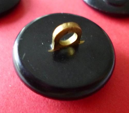 WW2 Set of Eight Civil Defence Black Plastic Buttons. — image 2