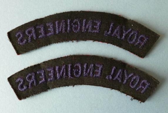 Pair of 'Royal Engineers' Machine-embroidered Cloth Shoulder-titles. — image 2