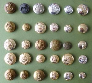 Collection of 50 Different British Army Buttons.