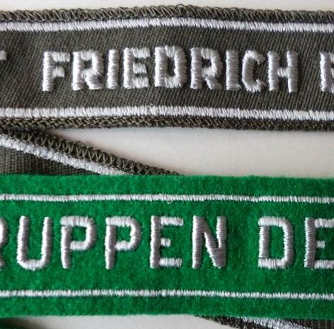 East Germany (DDR) : Two Cuff-titles, One Army (NVA) Guard Regiment title & One Border Guards' title. — image 3