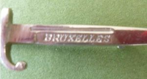 WW1 Miniature Bayonet 'Bruxelles' Brooch.