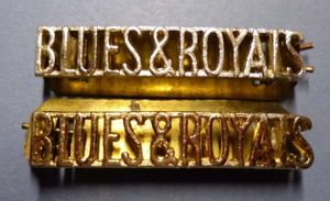 'Blues & Royals' Pair of Staybrite Shoulder-titles.