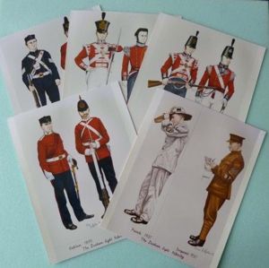 Five Photographic Prints of DLI Uniform Paintings dated 1986 by …