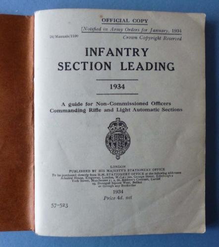 Army 'Infantry Section Leading' 1934 Training Booklet. — image 2
