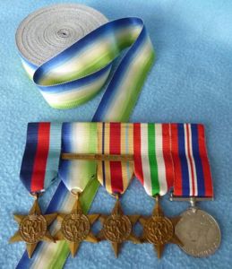 Original Full-size Medal Ribbon : Atlantic Star Original Stock.