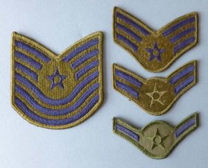 USA : USAF Collection of Four Rank Armbadges for wear …