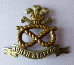 The Prince of Wales's (North Staffordshire Regiment) WW2 Cap Badge.
