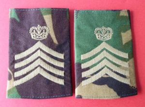 Pair of DPM Epaulette Rank-slides for Drum-major, Staff Corporal, etc.