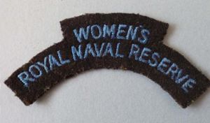 'Women's Royal Naval Reserve' Machine-embroidered Shoulder-title.