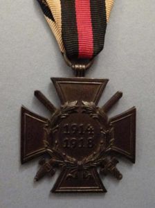 1914-18 German Cross of Honour for Combattants. (Ehrenkreuz für Frontkämpfer).