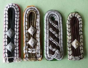 Third Reich : Four Different Polizei Epaulettes, Stitch-in and Slip-ons.