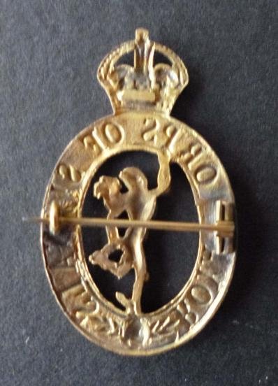 Royal Corps of Signals (King's crown) Cap Badge with Brooch-pin Fitting. — image 2