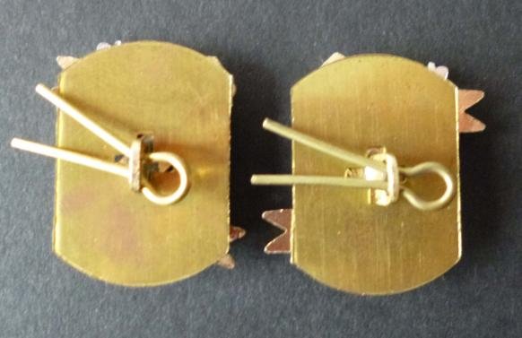 Light Dragoons pair of Staybrite collar badges with back-plates, etc. — image 2