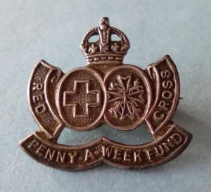 WW2 Red Cross Penny a Week Fund Lapel-badge.