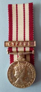 Miniature Naval General Service Medal (EiiR) with 'Cyprus' Clasp.