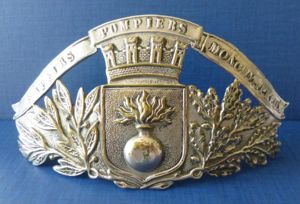 France : Fire-helmet Plate for the Sapeurs Pompiers in Monchy …
