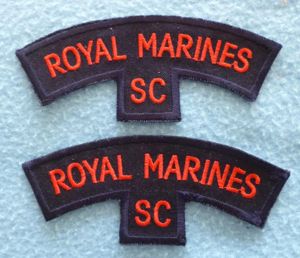 Pair of 'Royal Marines SC' Sea Cadets Cloth Shoulder-titles.