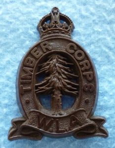 WW2 Timber Corps (Women's Land Army) Plastic War-economy Cap-badge.