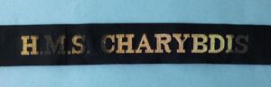 Royal Navy Ship's Cap-tally 'HMS Charybdis'.