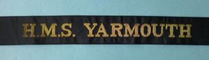 Royal Navy Ship's Cap-tally 'HMS Yarmouth'