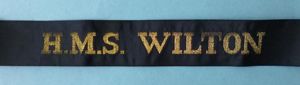 Royal Navy Ship's Cap-tally 'HMS Wilton'.