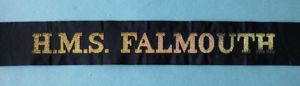 Royal Navy Ship's Cap-tally 'HMS Falmouth'.