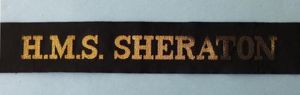 Royal Navy Ship's Cap-tally 'HMS Sheraton'.