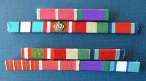 Two sets of Medal-ribbon Bars for a British Officer who …