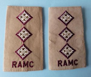 Royal Army Medical Corps (RAMC) Pair of Captain's Rank-slides.
