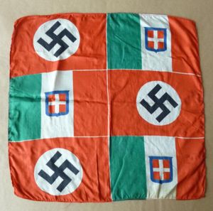 Third Reich : Printed Silk Souvenir Handkerchief showing German and …
