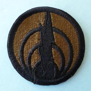 USA : Army 1st Signal Command Shoulder-flash - Subdued version.