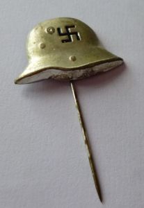 Third Reich : Early Nazi Sympathizers Steel-helmet Stick-pin Lapel-badge.